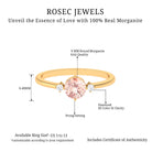 Round Morganite Solitaire Promise Ring with Diamond Morganite - ( AAA ) - Quality - Rosec Jewels