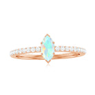 1/2 CT Minimal Marquise Cut Ethiopian Opal and Diamond Promise Ring Ethiopian Opal - ( AAA ) - Quality - Rosec Jewels