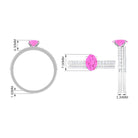 Pink Sapphire Oval Engagement Ring Set with Moissanite Pink Sapphire - ( AAA ) - Quality - Rosec Jewels