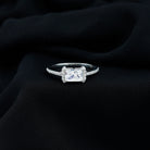 2 CT Octagon Cut Solitaire Zircon East West Engagement Ring Zircon - ( AAAA ) - Quality - Rosec Jewels