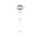 1 CT Pink Tourmaline and Diamond Halo Split Shank Ring Pink Tourmaline - ( AAA ) - Quality - Rosec Jewels