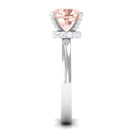 Morganite Solitaire Engagement Ring with Diamond Morganite - ( AAA ) - Quality - Rosec Jewels