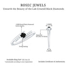 Minimal Round Created Black Diamond and Diamond Bypass Promise Ring Lab Created Black Diamond - ( AAAA ) - Quality - Rosec Jewels