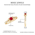 Lab-Lab Grown Ruby and Diamond Minimal Promise Ring Lab Created Ruby - ( AAAA ) - Quality - Rosec Jewels