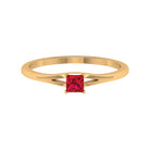 Princess Cut Ruby Solitaire Ring in Split Shank Ruby - ( AAA ) - Quality - Rosec Jewels