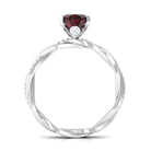 3.75 CT Oval Garnet and Diamond Braided Engagement Ring Garnet - ( AAA ) - Quality - Rosec Jewels