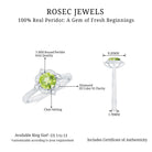 Vintage Inspired Round Peridot and Diamond Engagement Ring Peridot - ( AAA ) - Quality - Rosec Jewels