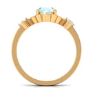 Oval Sky Blue Topaz Cocktail Ring with Diamond Sky Blue Topaz - ( AAA ) - Quality - Rosec Jewels