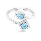 Aquamarine and Diamond Designer Wrap Ring Aquamarine - ( AAA ) - Quality - Rosec Jewels