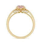 Real Morganite Solitaire Engagement Ring with Diamond Morganite - ( AAA ) - Quality - Rosec Jewels