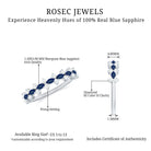 Classic Blue Sapphire and Diamond Half Eternity Ring Blue Sapphire - ( AAA ) - Quality - Rosec Jewels