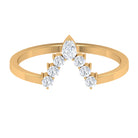 Moissanite V Shape Enhancer Wedding Band Ring Moissanite - ( D-VS1 ) - Color and Clarity - Rosec Jewels