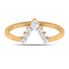 Moissanite V Shape Enhancer Wedding Band Ring Moissanite - ( D-VS1 ) - Color and Clarity - Rosec Jewels