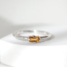 Baguette Shape Citrine November Birthstone Promise Ring Citrine - ( AAA ) - Quality - Rosec Jewels