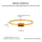 Baguette Shape Citrine November Birthstone Promise Ring Citrine - ( AAA ) - Quality - Rosec Jewels