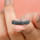 2.5 CT Black Onyx Classic Eternity Band Ring in Gold Black Onyx - ( AAA ) - Quality - Rosec Jewels