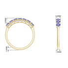 Round Tanzanite Seven Stone Half Eternity Ring Tanzanite - ( AAA ) - Quality - Rosec Jewels