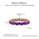 February Birthstone Amethyst Heart Eternity Ring in Gold Amethyst - ( AAA ) - Quality - Rosec Jewels