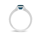 1.50 CT London Blue Topaz Promise Ring with Diamond Side Stones London Blue Topaz - ( AAA ) - Quality - Rosec Jewels