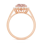 2.50 CT Round Shape Morganite and Diamond Engagement Ring Morganite - ( AAA ) - Quality - Rosec Jewels