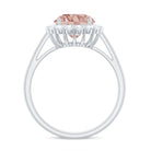 2.50 CT Round Shape Morganite and Diamond Engagement Ring Morganite - ( AAA ) - Quality - Rosec Jewels