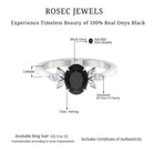 1.5 CT Claw Set Oval Black Onyx Solitaire Ring with Diamond Black Onyx - ( AAA ) - Quality - Rosec Jewels