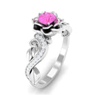 Flower Inspired Pink Sapphire and Diamond Engagement Ring Pink Sapphire - ( AAA ) - Quality - Rosec Jewels