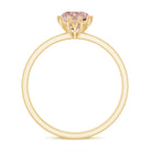 6 MM Round Morganite Solitaire Ring in Lotus Basket Setting Morganite - ( AAA ) - Quality - Rosec Jewels