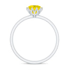 Lotus Basket Set Created Yellow Sapphire Solitaire Ring Lab Created Yellow Sapphire - ( AAAA ) - Quality - Rosec Jewels