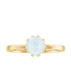 Natural Moonstone Solitaire Ring in Lotus Basket Setting Moonstone - ( AAA ) - Quality - Rosec Jewels