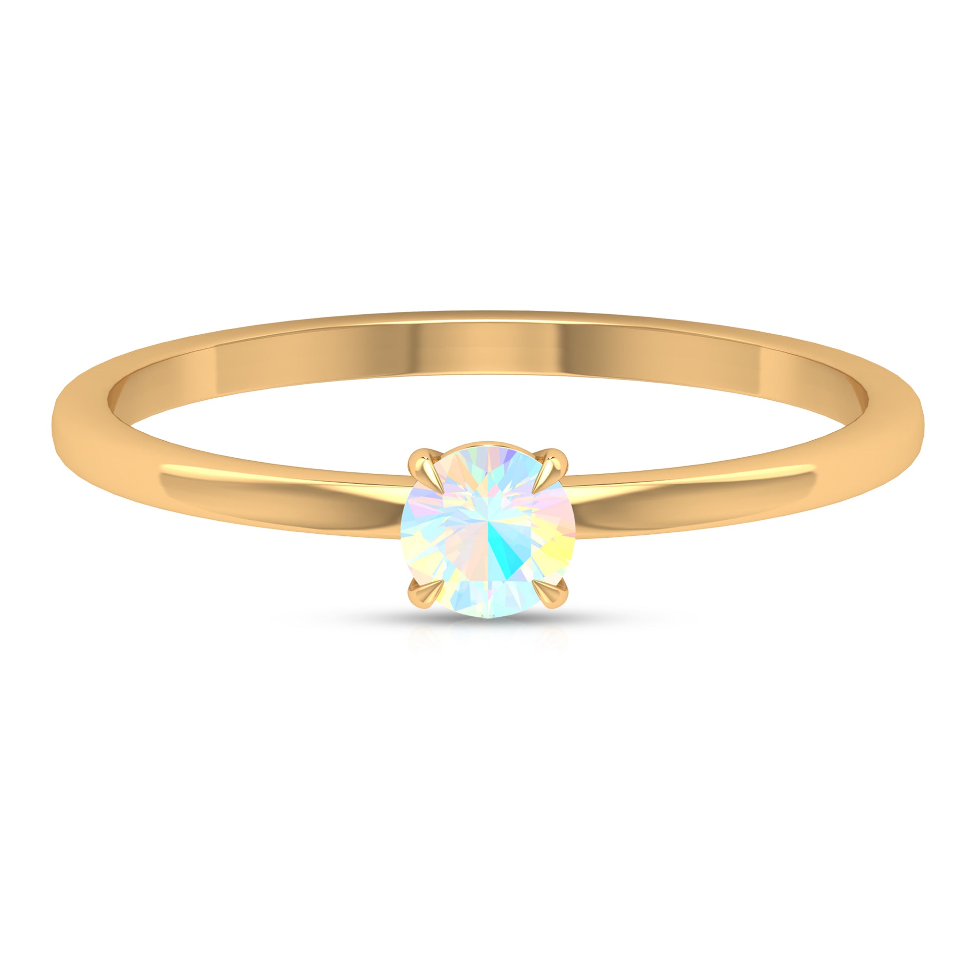 1/4 CT Claw Set Round Ethiopian Opal Solitaire Promise Ring Ethiopian Opal - ( AAA ) - Quality - Rosec Jewels