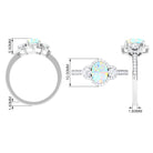 1.75 CT Antique Ethiopian Opal and Diamond Accent Engagement Ring Ethiopian Opal - ( AAA ) - Quality - Rosec Jewels