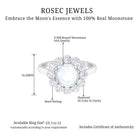 1.75 CT Round Moonstone and Diamond Statement Halo Ring in Bezel Setting Moonstone - ( AAA ) - Quality - Rosec Jewels