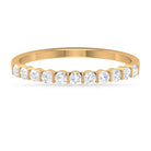 Minimal Moissanite Half Eternity Band Ring in Bar Setting Moissanite - ( D-VS1 ) - Color and Clarity - Rosec Jewels