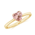 Morganite Heart Solitaire Engagement Ring Morganite - ( AAA ) - Quality - Rosec Jewels