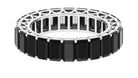 Emerald Cut Black Onyx Full Eternity Ring in Shared Prong Setting Black Onyx - ( AAA ) - Quality - Rosec Jewels