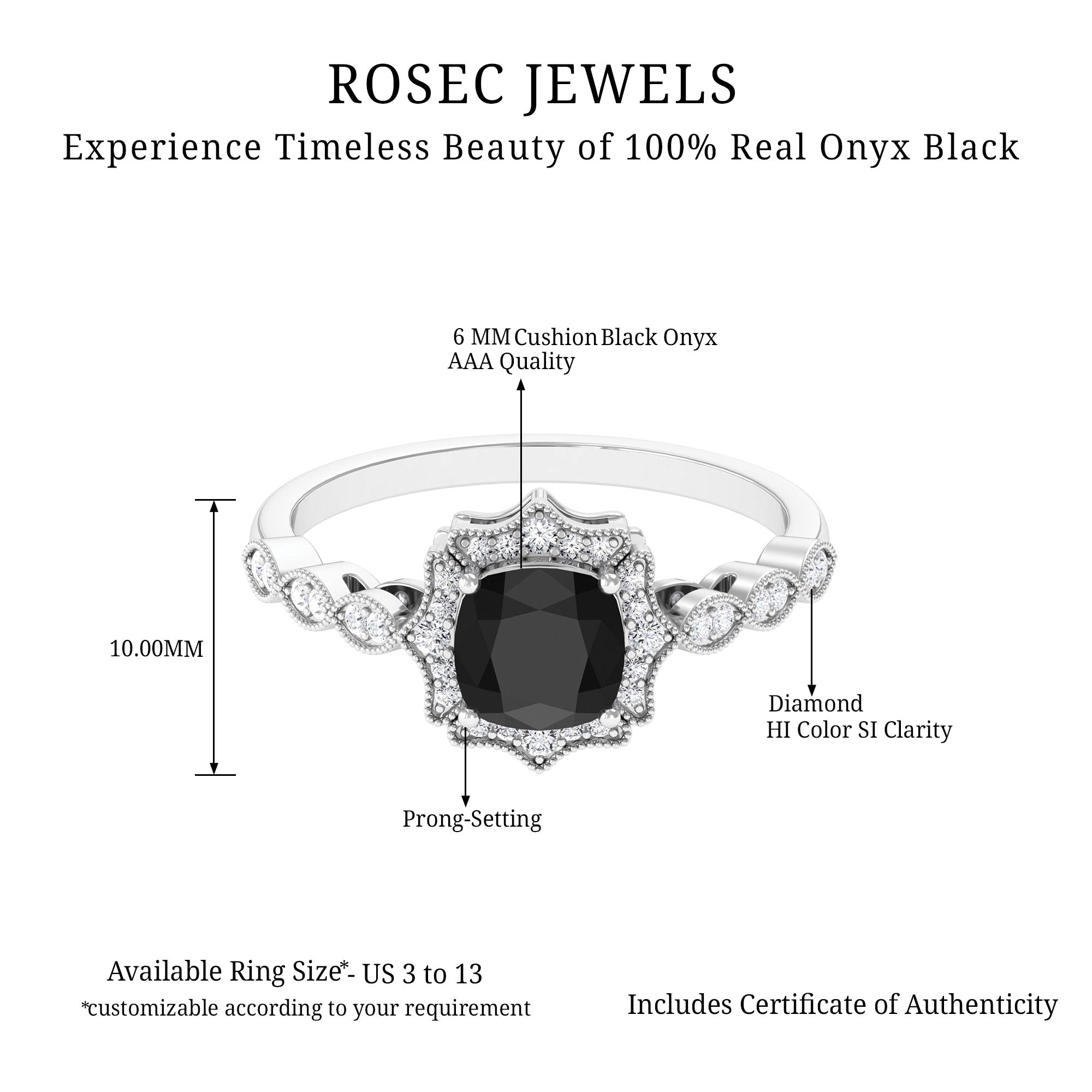 Oval Shape Black Onyx East West Eternity Band Ring Black Onyx - ( AAA ) - Quality - Rosec Jewels