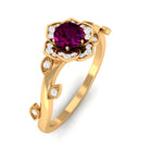 Nature Inspired Rhodolite Garnet Engagement Ring Rhodolite - ( AAA ) - Quality - Rosec Jewels