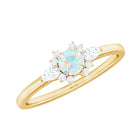 1/2 CT Ethiopian Opal Promise Ring with Diamond Accent Ethiopian Opal - ( AAA ) - Quality - Rosec Jewels