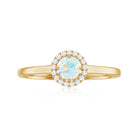 Ethiopian Opal Promise Ring with Diamond Halo Ethiopian Opal - ( AAA ) - Quality - Rosec Jewels