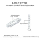Round Cut Moissanite Simple Eternity Band Ring in Prong Setting Moissanite - ( D-VS1 ) - Color and Clarity - Rosec Jewels