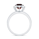 Oval Shape Garnet and Diamond Halo Engagement Ring Garnet - ( AAA ) - Quality - Rosec Jewels