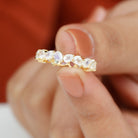 Elegant Pear Cut Moonstone Eternity Band Ring Moonstone - ( AAA ) - Quality - Rosec Jewels