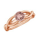 Real Morganite Solitaire Crossover Ring Morganite - ( AAA ) - Quality - Rosec Jewels