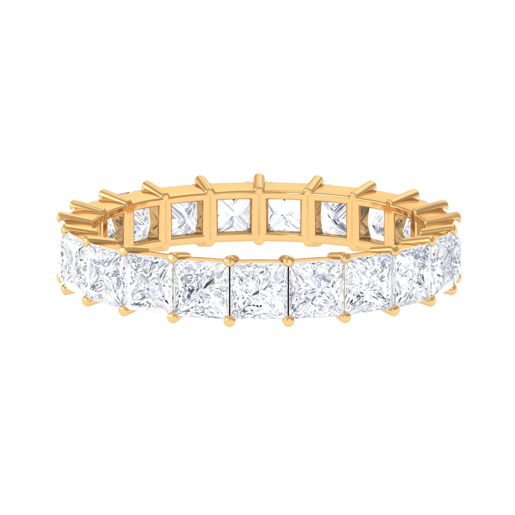 Princess Cut Certified Moissanite Full Eternity Ring Moissanite - ( D-VS1 ) - Color and Clarity - Rosec Jewels