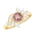 1.25 CT Morganite Flower Engagement Ring with Diamond Morganite - ( AAA ) - Quality - Rosec Jewels