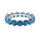 Hexagon Cut London Blue Topaz Eternity Ring London Blue Topaz - ( AAA ) - Quality - Rosec Jewels