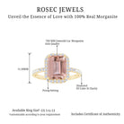 Emerald Cut Morganite Engagement Ring with Diamond Halo Morganite - ( AAA ) - Quality - Rosec Jewels