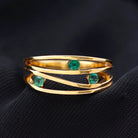 Emerald Contemporary Cocktail Ring in Split Shank Emerald - ( AAA ) - Quality - Rosec Jewels
