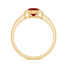 Round Lab-Created Ruby Solitaire Gold Ring in Bezel Setting Lab Created Ruby - ( AAAA ) - Quality - Rosec Jewels